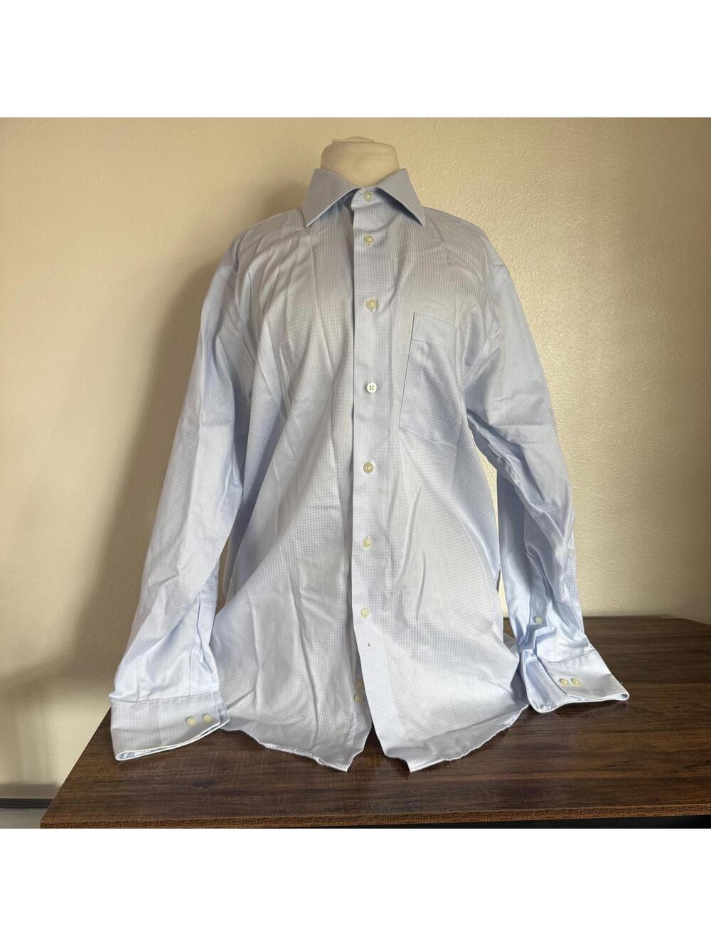 Arrow Premium Collection Light Blue Dress Shirt 100% Cotton Size 32/33